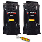 Pirelli Cinturato Gravel RC TLR 45-622 (700 x 45c) Road Bicycle Tire - SpeedGrip Compound, Clincher Type, Tubeless Ready Bike Tire with Keychain 700x45c (2 Pack)